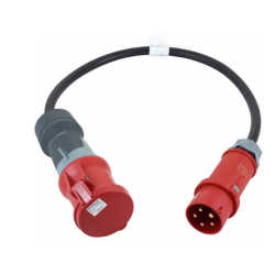 adaptateur fiche male 63A 5 P - fiche femelle 32A 5P -1 metre