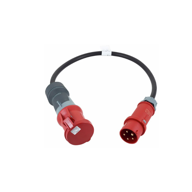 adaptateur fiche male 63A 5 P - fiche femelle 32A 5P -1 metre